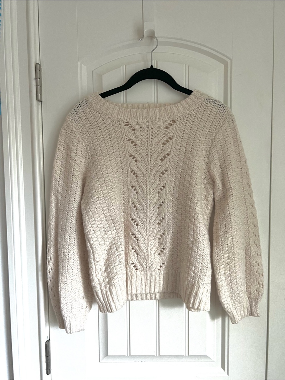 Lucky Brand Cream Pointelle Cable Knit Sweater – Size M